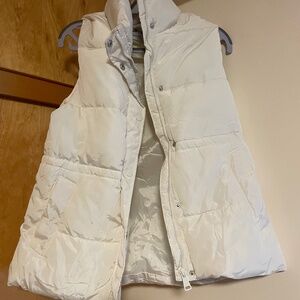 White puffer vest